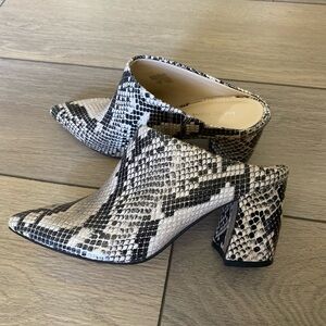 Marc Fisher Snakeskin Print Mules